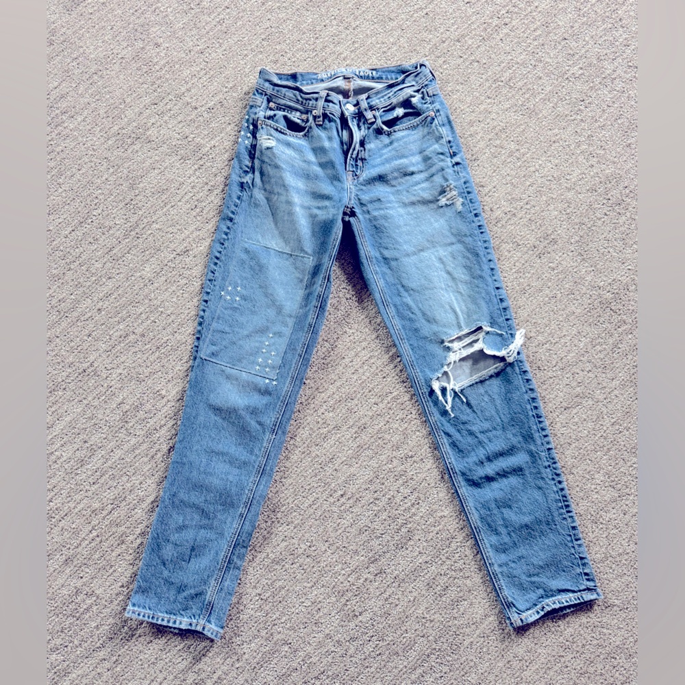 American Eagle Outfitters Blue Distressed Jeans
